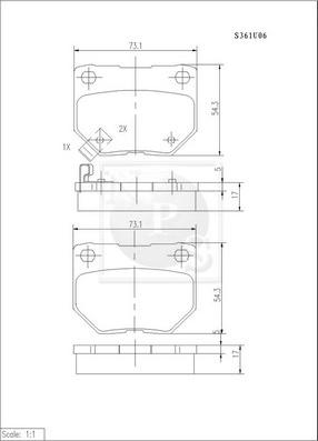 NPS S361U06 - Komplet Pločica, disk-kočnica www.molydon.hr