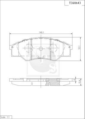 NPS T360A43 - Komplet Pločica, disk-kočnica www.molydon.hr