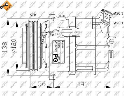 NRF 32117G - Kompresor, klima-Uređaj www.molydon.hr