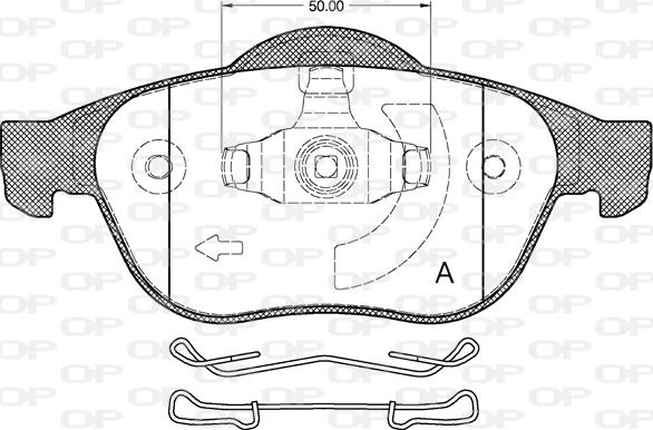 Open Parts BPA0843.20 - Komplet Pločica, disk-kočnica www.molydon.hr