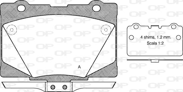 Open Parts BPA1422.02 - Komplet Pločica, disk-kočnica www.molydon.hr