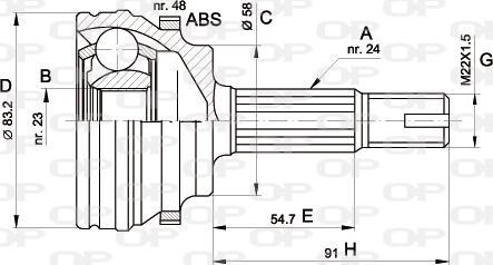 Open Parts CVJ5508.10 - Kardan, Pogonska osovina www.molydon.hr