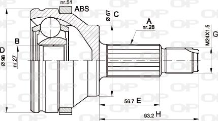 Open Parts CVJ5358.10 - Kardan, Pogonska osovina www.molydon.hr