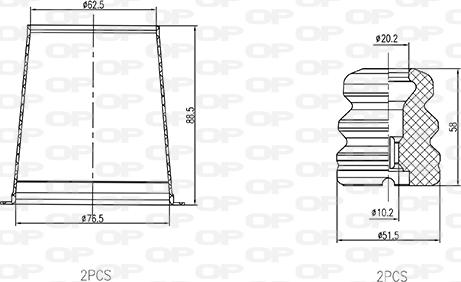 Open Parts DCK5094.04 - Komplet za zaštitu od prasine, amortizer www.molydon.hr