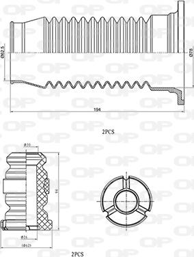 Open Parts DCK5049.04 - Komplet za zaštitu od prasine, amortizer www.molydon.hr