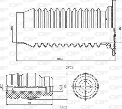 Open Parts DCK5043.04 - Komplet za zaštitu od prasine, amortizer www.molydon.hr