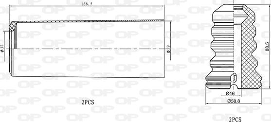 Open Parts DCK5058.04 - Komplet za zaštitu od prasine, amortizer www.molydon.hr