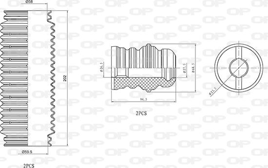 Open Parts DCK5066.04 - Komplet za zaštitu od prasine, amortizer www.molydon.hr