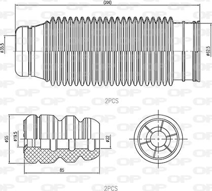 Open Parts DCK5023.04 - Komplet za zaštitu od prasine, amortizer www.molydon.hr