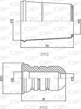 Open Parts DCK5074.04 - Komplet za zaštitu od prasine, amortizer www.molydon.hr