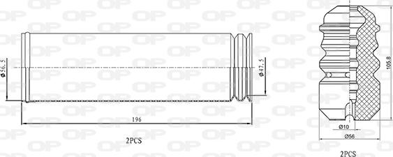 Open Parts DCK5071.04 - Komplet za zaštitu od prasine, amortizer www.molydon.hr