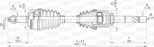 Open Parts DRS6430.00 - Pogonska osovina www.molydon.hr