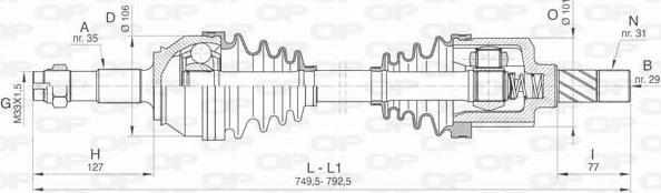 Open Parts DRS6433.00 - Pogonska osovina www.molydon.hr