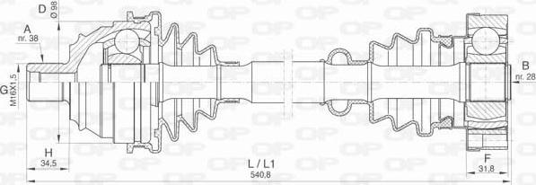 Open Parts DRS6424.00 - Pogonska osovina www.molydon.hr