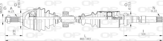 Open Parts DRS6057.00 - Pogonska osovina www.molydon.hr