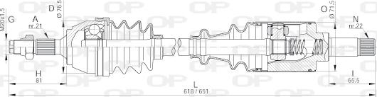 Open Parts DRS6086.00 - Pogonska osovina www.molydon.hr