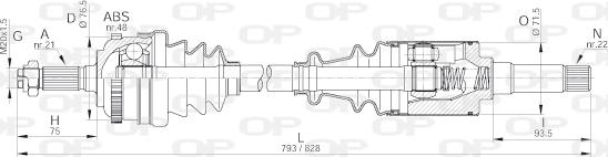 Open Parts DRS6039.00 - Pogonska osovina www.molydon.hr