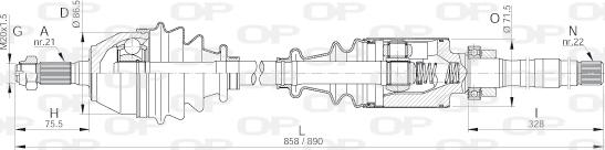 Open Parts DRS6146.00 - Pogonska osovina www.molydon.hr