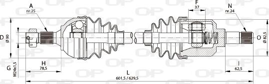 Open Parts DRS6165.00 - Pogonska osovina www.molydon.hr