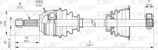 Open Parts DRS6100.00 - Pogonska osovina www.molydon.hr