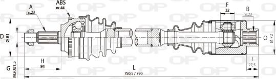 Open Parts DRS6111.00 - Pogonska osovina www.molydon.hr