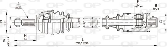 Open Parts DRS6113.00 - Pogonska osovina www.molydon.hr