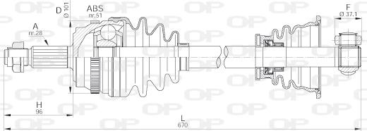 Open Parts DRS6180.00 - Pogonska osovina www.molydon.hr