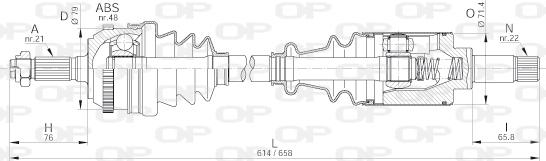 Open Parts DRS6183.00 - Pogonska osovina www.molydon.hr