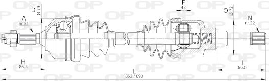 Open Parts DRS6182.00 - Pogonska osovina www.molydon.hr