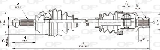 Open Parts DRS6134.00 - Pogonska osovina www.molydon.hr