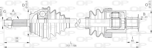 Open Parts DRS6172.00 - Pogonska osovina www.molydon.hr