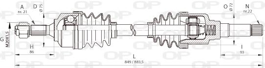 Open Parts DRS6366.00 - Pogonska osovina www.molydon.hr