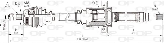 Open Parts DRS6363.00 - Pogonska osovina www.molydon.hr