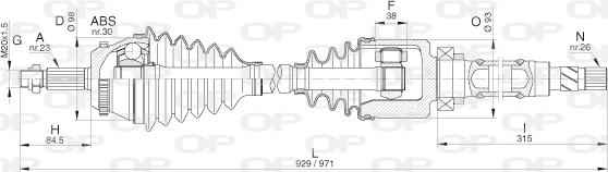 Open Parts DRS6303.00 - Pogonska osovina www.molydon.hr