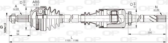 Open Parts DRS6332.00 - Pogonska osovina www.molydon.hr