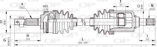 Open Parts DRS6325.00 - Pogonska osovina www.molydon.hr