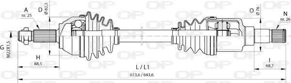 Open Parts DRS6374.00 - Pogonska osovina www.molydon.hr