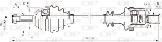 Open Parts DRS6370.00 - Pogonska osovina www.molydon.hr