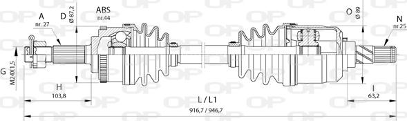 Open Parts DRS6378.00 - Pogonska osovina www.molydon.hr