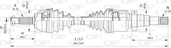 Open Parts DRS6373.00 - Pogonska osovina www.molydon.hr