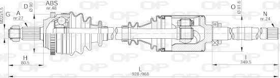 Open Parts DRS6244.00 - Pogonska osovina www.molydon.hr