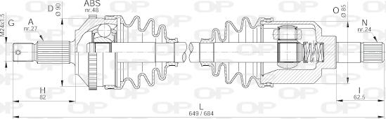 Open Parts DRS6243.00 - Pogonska osovina www.molydon.hr