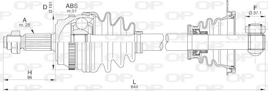 Open Parts DRS6209.00 - Pogonska osovina www.molydon.hr