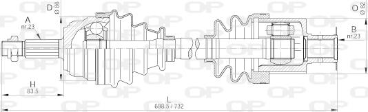 Open Parts DRS6204.00 - Pogonska osovina www.molydon.hr