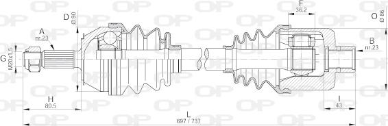 Open Parts DRS6205.00 - Pogonska osovina www.molydon.hr