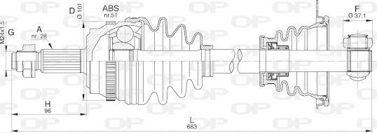 Open Parts DRS6212.00 - Pogonska osovina www.molydon.hr