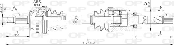 Open Parts DRS6231.00 - Pogonska osovina www.molydon.hr