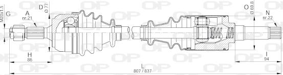 Open Parts DRS6233.00 - Pogonska osovina www.molydon.hr