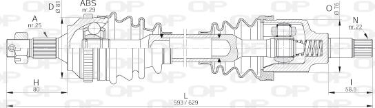 Open Parts DRS6222.00 - Pogonska osovina www.molydon.hr