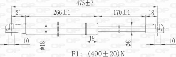 Open Parts GSR6153.00 - Plinski amortizer, prtljaznik/utovarni prostor www.molydon.hr